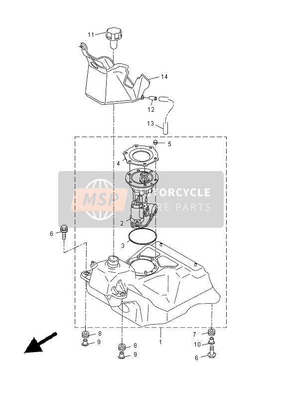 Yamaha YP125RA 2014 Serbatoio di carburante per un 2014 Yamaha YP125RA